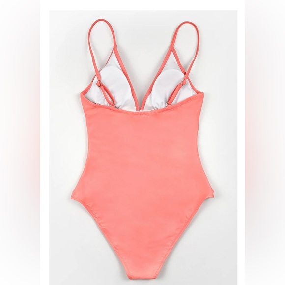 CUPSHE One-Piece Swimsuit | Size Small | Salmon‎ | NWT | Flattering & Fun - Picture 3 of 9